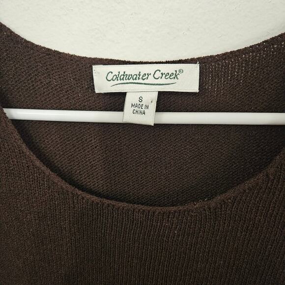 Coldwater Creek Dark Brown Knit Sleeveless Top Size Small Cottagecore - Picture 4 of 5